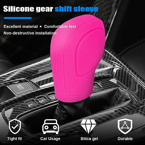AICEL 2 Pcs Car Gear Shift Knob Cover, Elastic Silicone Car Automatic Shift Protector Cover, Universal Anti-Slip Auto Knob Gear Stick Protector for Men Women, Vehicle Accessories - Thumbnail 4