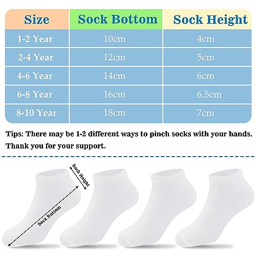 Duufin 16 Pairs Kids Ankle Socks Boys Girls Half Cushion Low Cut Toddler Socks2