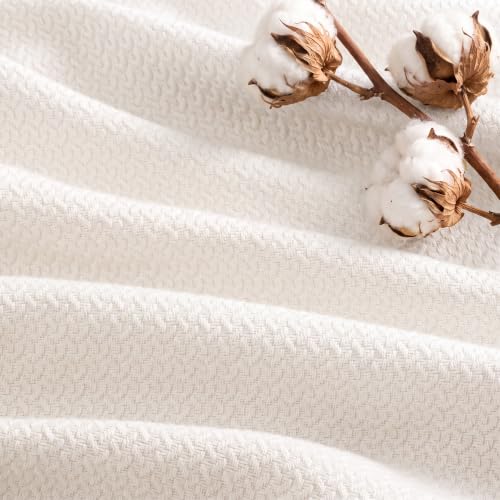 Image of Madison Park 100% Egyptian Cotton King Size Bed Blanket for Summer, White