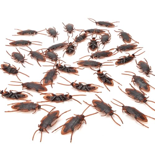 Riomeira Ultra-Realistic Plastic Cockroaches, 2.6" Large Fake Roaches