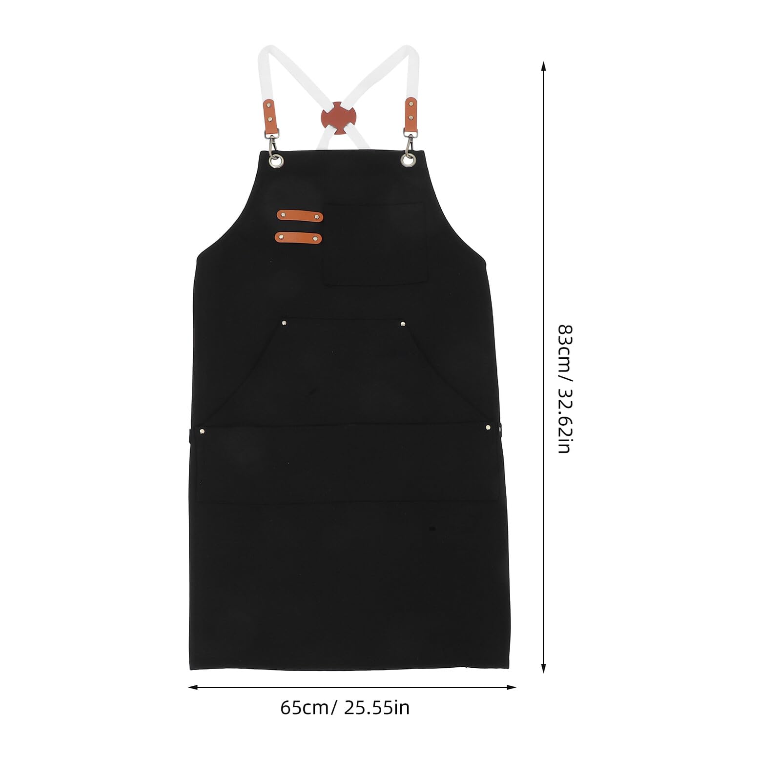 Delantal de Lona Negro con Múltiples Bolsillos para Trabajo Cocina y Barbacoa Resistente y Ajustable Adecuado para Carpintería Jardinería y Taller Delantal Multiusos para