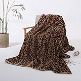  HKD Manta Sintética Estampado De Leopardo, Extra Suave Transpirable Manta de Franela Reversible Manta De Cama, Mantas de Pelo Cálida Acogedor for Cama, Sofá, Viaje