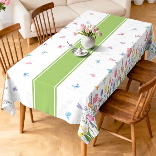 Nappe rectangulaire tulipe 152 cm imperméable et fleurie pour table de jardin