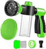Pup Jet Dog Wash Outdoor, 8-in-1 Dog Sprayer Hose Attachment with Dog Shower Brush and Pet Grooming