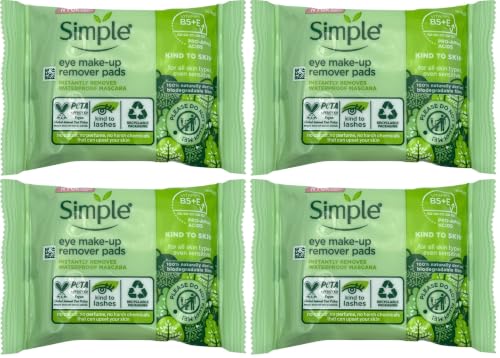 Image of Simple Kind To Eyes Eye Make Up Remover Pads 30 Pieces (Pack of 4)