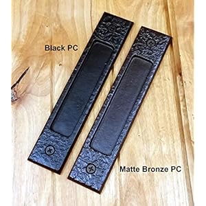 Large Tree Branch Barn Door Handle and Flush Pull Set Matte Bronze