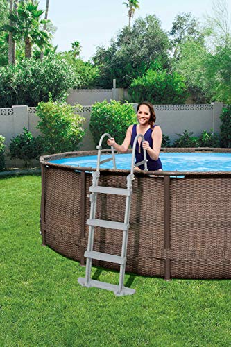 Bestway Power Steel Deluxe 427x107 cm, Frame Pool rund mit stabilem Stahlrahmen im Komplett-Set, rattan-optik - 11