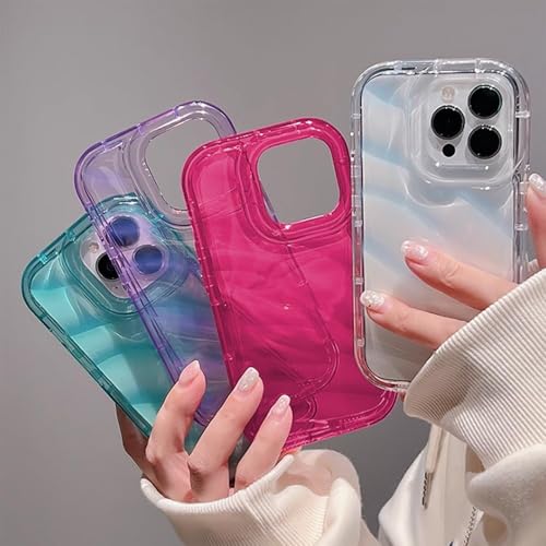 Coque iPhone 14 texture ondulée 3D silicone violet pour le quotidien - 2