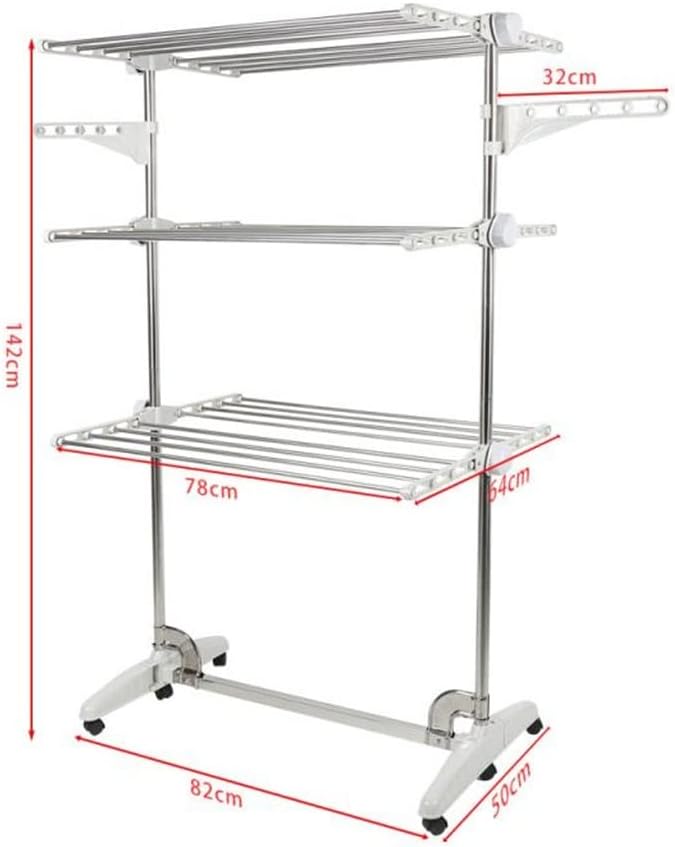 Multi-Function Clothes Hanger Rack Stand 3/4 Layer Foldable Save Space Dryer Vertical Floor