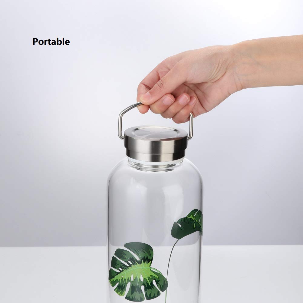 Image secondaire de Bouteille d’eau en Verre 1,5 Litres, Gourde en Verre Verre Borosilicaté Écologique avec Protection Néoprène Houss sans Bpa