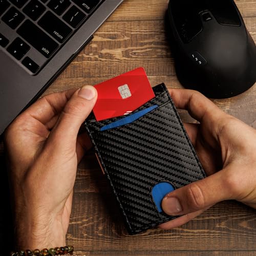 Slim Wallet for Men Leather RFID Blocking with Money Clip Credit Card Holder Bifold Wallets Minimalist 12 Card Slots4