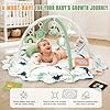 5-in-1 Baby Gym Play Mat with Cartoon Pattern, Extra Thick Plush Tummy Time Activity Gym with Hanging Toys, Sensory Development & Motor Skills Training Floor Mat, Dinosaur #4