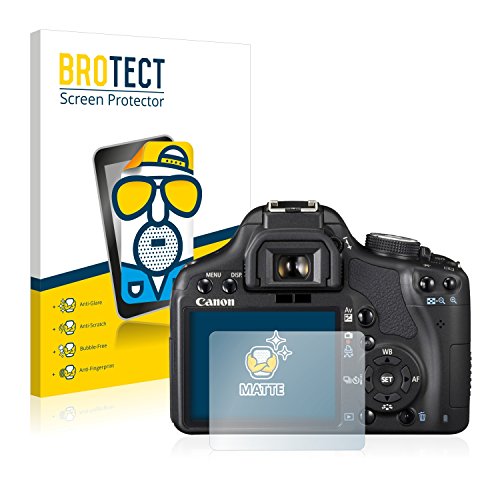 BROTECT Protector Pantalla Anti-Reflejos Compatible con Canon EOS 500D (2 Unidades) Pelicula Mate Anti-Huellas