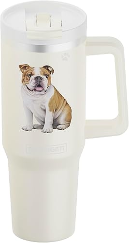 E&S Pets SERENGETI Ultimate - Vaso de 40 onzas con asa y pajilla, vaso aislado al vacío con popote y tapa, taza de viaje de acero inoxidable para
