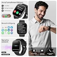 Hwagol Smartwatch Damen Herren, 1.83" HD Fitnessuhr mit Telefonfunktion, Fitness Tracker mit SpO2 Pulsmesser Schlafmonitor Schrittzähler, 110+ Sportmodi Sportuhr, IP68 Wasserdicht Smart Watch – Ansicht 4