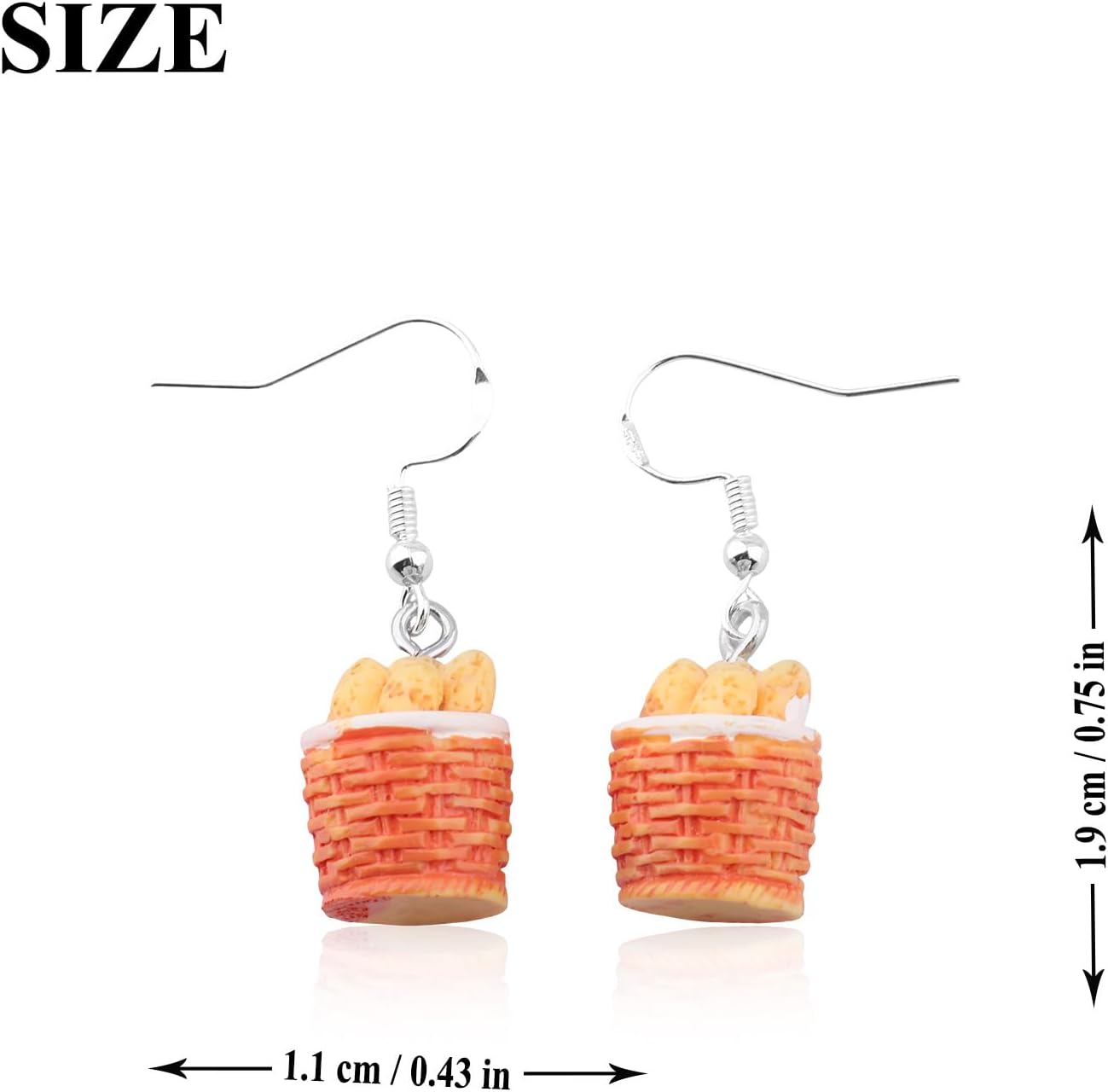 OKEYCH Baguette Lover Gift Baguettes In Basket Earrings Baguette Eater Jewelry French Bread Lover Gift France Vacation Trip Gift (Baguettes In Basket E)