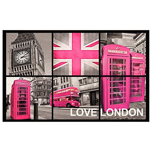Tapis Déco Tapis Polyamide/Latex Imprimé London Girl 80 x 50 x 80 cm