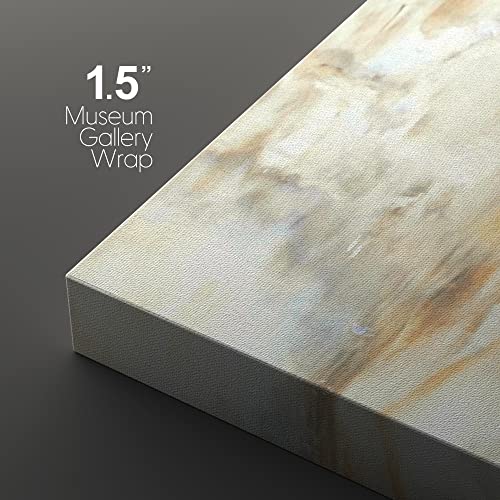 Wall26 Canvas Print Wall Art Set Gray & Orange Paint Smudge Strokes Abstract Shapes Illustrations Modern Art Bohemian Colorful Multicolor Ultra For Living Room, Bedroom, Office - 16"X24"X3 Panels #TOP3