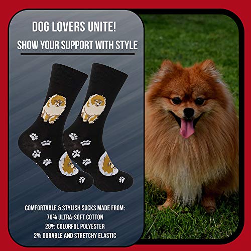 Funatic Pomeranian Dog Dress Socks For Women And Men | Canine Lover Gift Idea With Picture | Best Pom Doggy Owner Apparel | Pommie Accessory Supplies Present | Adorable Puppy Love Saying Accessories #TOP2