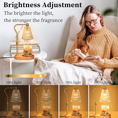 Candle Warmer Lamp with Timer Dimmer Adjustable Height