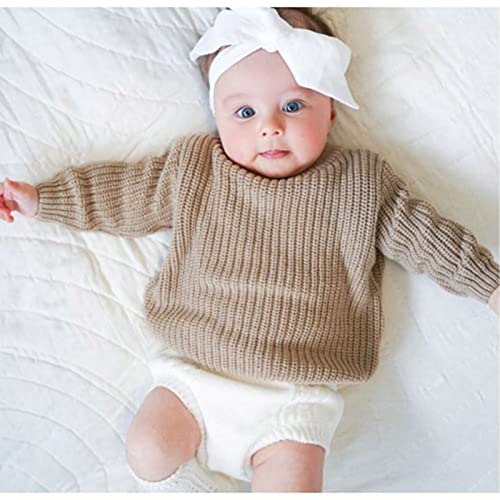 Toddler Girls Cable Knit Sweaters Solid Crewneck Long Sleeve Drop Shoulder Pullover Tops for Kids Fall Winter Outfits3