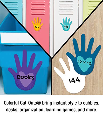 Image of Carson Dellosa One World 36-Piece Hands With Heart Cutouts, Bright and Colorful Handprints for Bulletin Board, Back to School Decorations, and Classroom Decor
