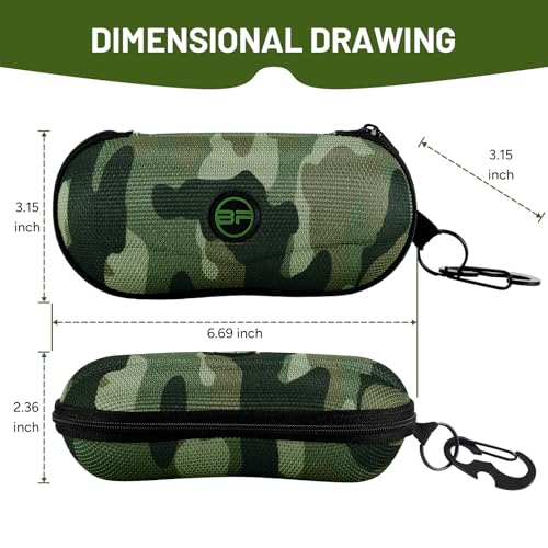 Image of BLUPOND Sunglasses Case Semi Hard EVA Shell with Metal Hanging Hook Belt Clip Sun Glasses Storage