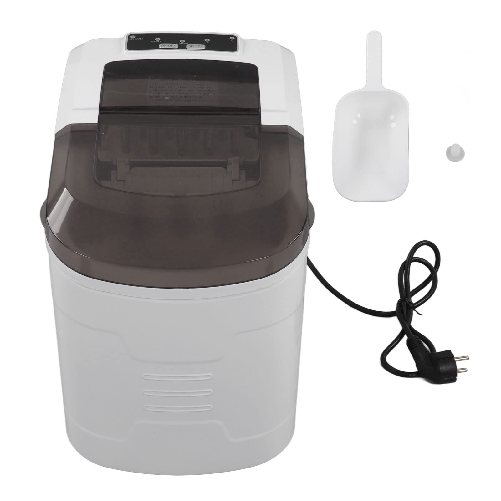 Máquina para Hacer Hielo 112W Encimera Máquina para Hacer Hielo ABS Blanco Silencioso Portátil para Cocina Oficina Fiesta