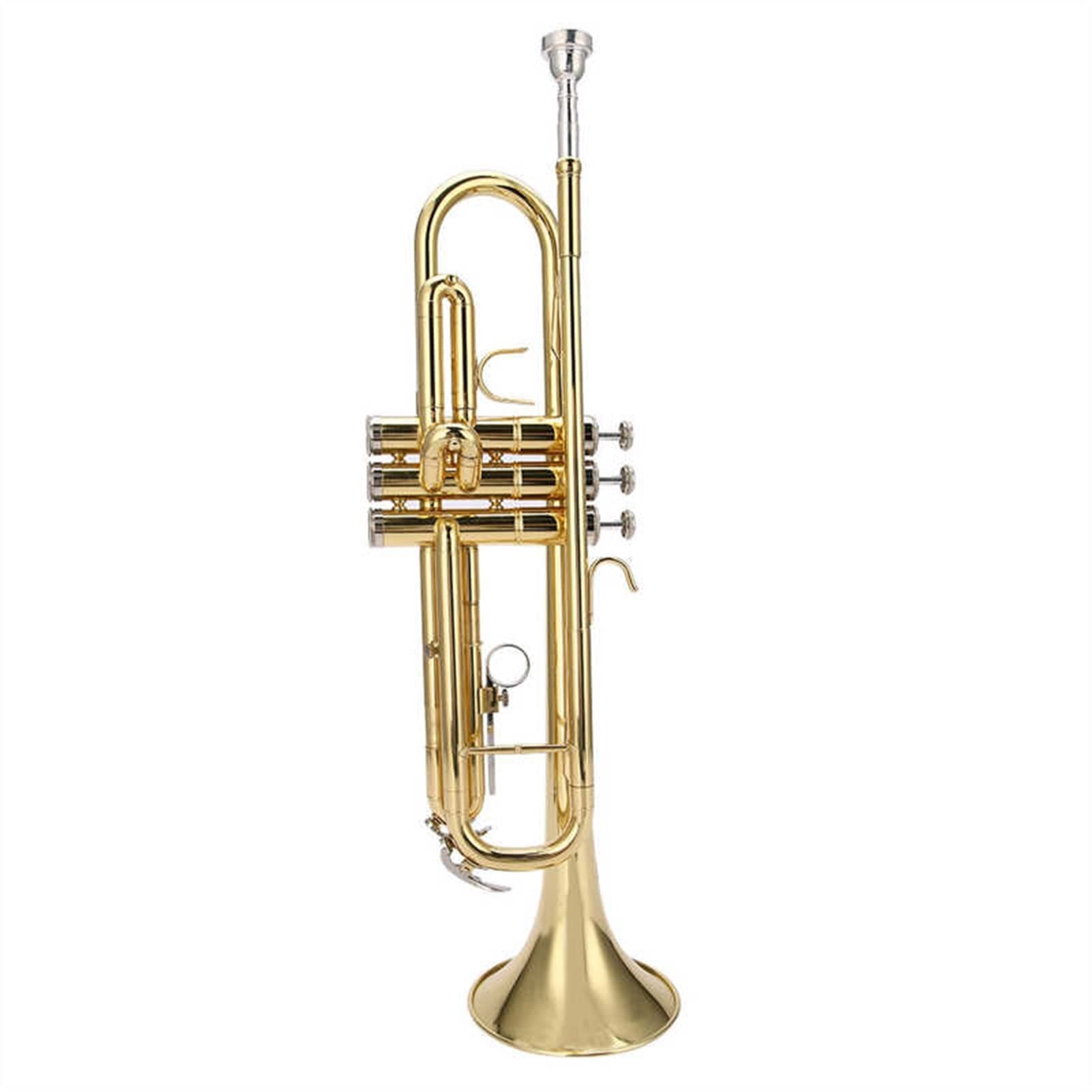 Anfänger Trompete Messing BB Trompete B Flache Gold Messing Trompete Anfänger Set Mit Handtüchern Poliergewebe Goldene Trompete