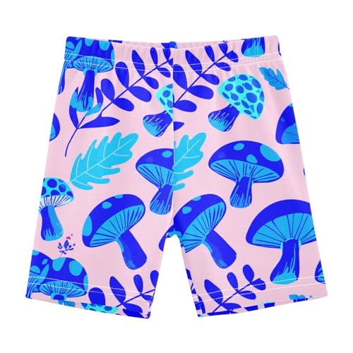Mushroom Fall Leaves Pale Girls Bike Shorts Toddler Athletic Dance Under Skirts Dance Shorts for 4-10 Years,4T