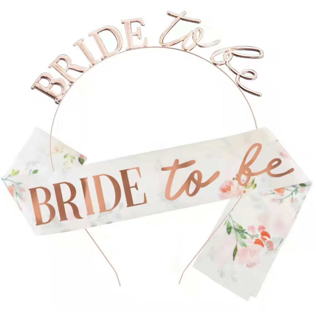 Set of 2 Bride to Be Sash and Headband