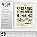 Be Strong. Be Courageous. Be Fearless. Joshua 1:9 Christian Unframed Reproduction Art Print, Vintage Bible Verse Scripture Wall and Home Decor Poster, Inspirational Gift, 5x7 inches
