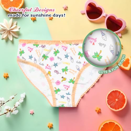 Tommy Bahama Girls Cotton Brief Underwear 5-Pack, Tagless Cotton Panties Multipack for Kids and Toddlers4