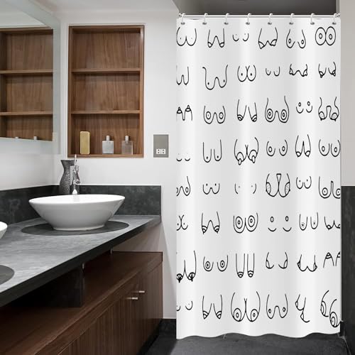 ASDCXZ Shower Curtain Black White 120x180 cm - Image 4