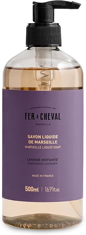 Sabonete líquido para as mãos Fer à Cheval Marseille com lavanda, óleos vegetais, 500 mL