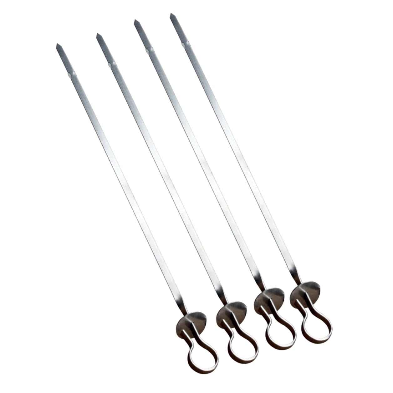 Spiedini da Barbecue 20 Pezzi Acciaio Inox Piatti Anello | Design Piatto, Mantiene Cibo Fermo Durante la Cottura, Facili da Usare, Colore Argento, Set da 20 Pezzi