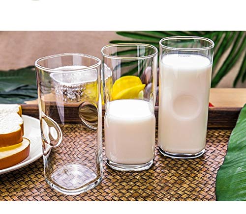 Image of FINSTER Crystal Cut Water /Milk Glasses Set of 4-300 ml Transparent Long Glass Highball Glasses | Juice Plaza Tumbler
