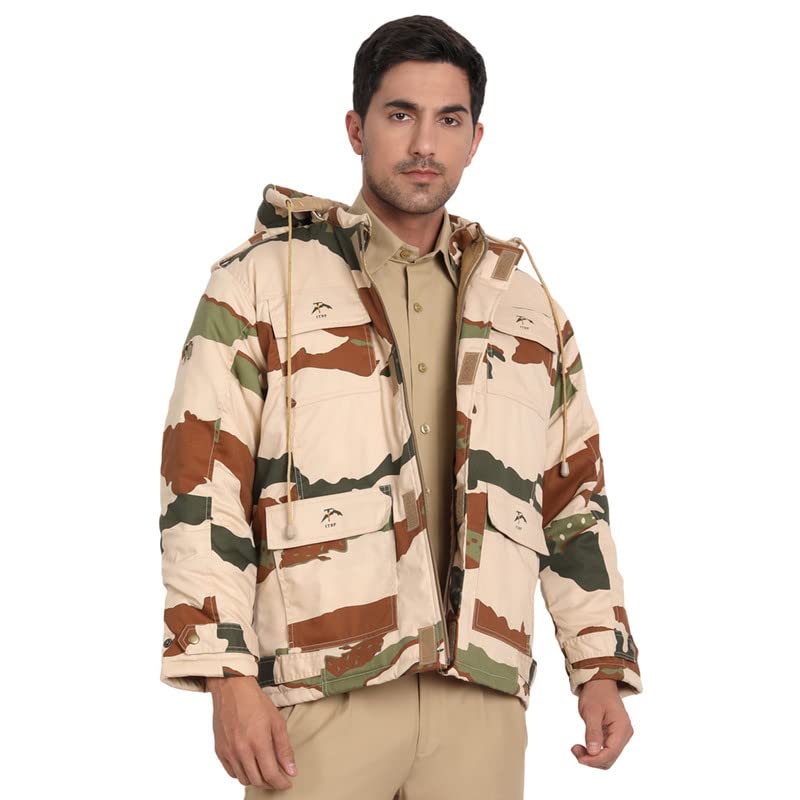 uniformer Camouflage Full Sleeves ITBP Jacket with Hood for Men | Tactical Military Jacket | Army Jacket | Durable, Stylish & Comfortable | Outdoor & Duty Wear | Law Enforcement-picture-21