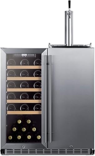 Summit Appliance SWBC3041 30 pulgadas de ancho integrado debajo del mostrador para interiores y exteriores, combinación de doble zona
