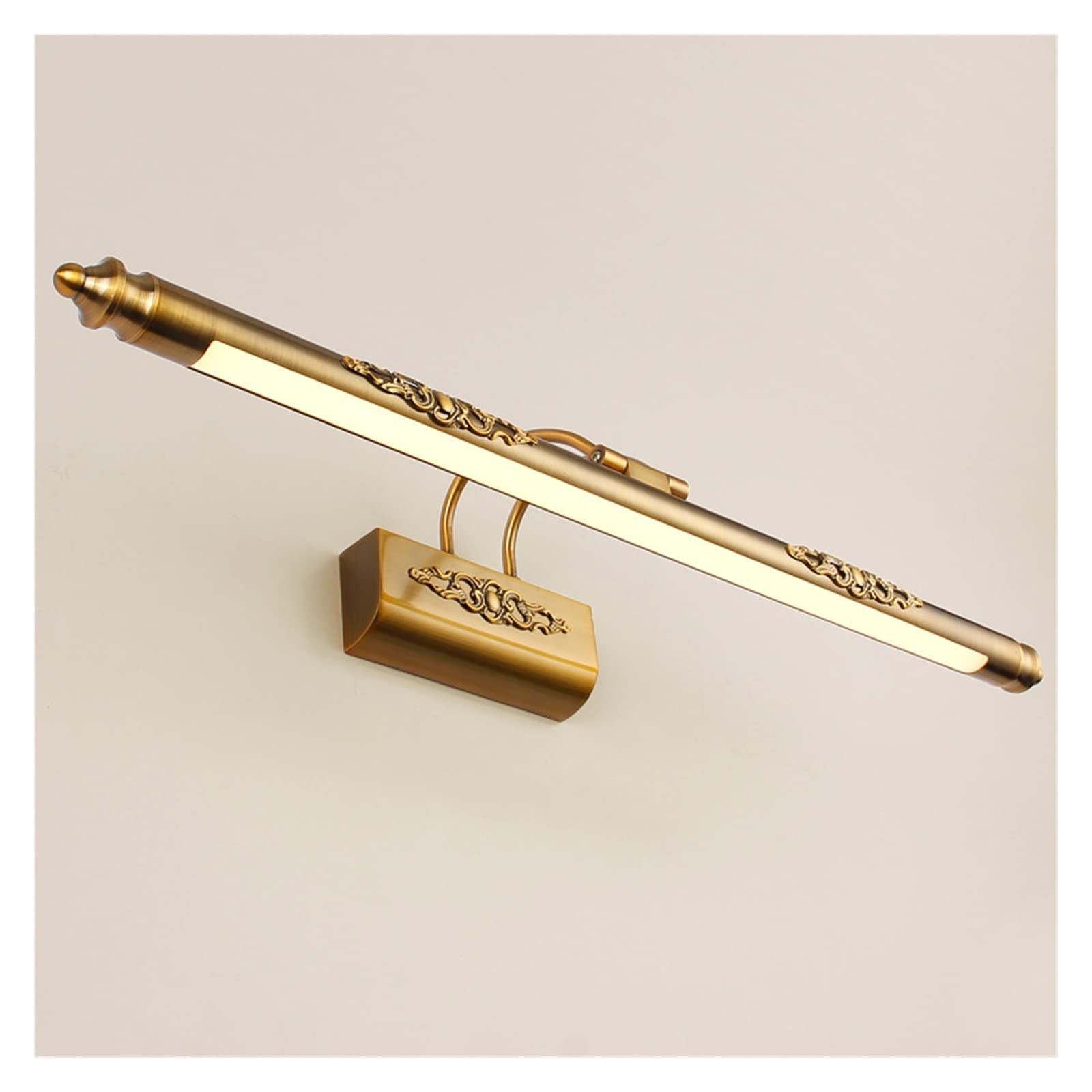 Luz de Pared Lámpara Led Baño Decoración de la Pared Lámpara Retro Bronce Tallado Cosmético Luz Rockable Imagen Iluminación 500mm 8W Iluminación con Duradero(Cool White)