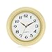 ShoppeWatch Mini Clock Insert Quartz Movement Round 1 7/16 (35mm) Miniature Clock Fit Up White Dial Gold Tone Bezel Arabic Numerals CK094GD