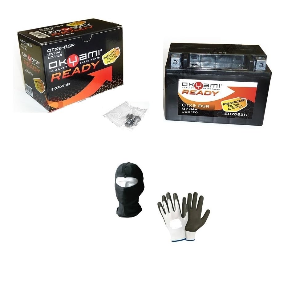 COMPATIBILE CON YAMAHA VP X City (SE431) 125 125 2008-2015 BATTERIA GIA' PRONTA CARICA SIGILLATA OKYAMI OTX 9-BSR BATTERIE ATTIVE 8 AH AMPERE 12 VOLT 150X87X105MM
