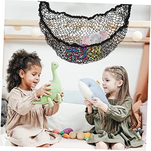 Hamac pour peluches filet de rangement suspendu grande capacité en polyester noir