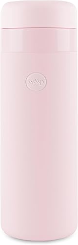 Vista 8 de W&P Porter Botella aislada de 16 onzas, revestimiento de cerámica Clean Taste para agua, café y té, boca ancha aislada al vacío, apta para Crema