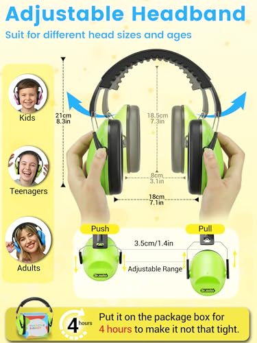 Image of Dr.meter 12Pack Ear Muffs for Noise Reduction: 27.4SNR Noise Cancelling Headphones for Kids Adults, EM100 Adjustable Classroom Hearing Protection Earmuffs for Monster Jam, Concerts, Kid Autism Sensory