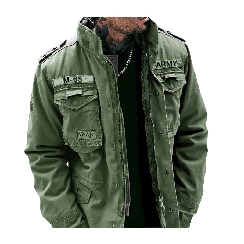 Ultimate All-Season New US M-65 Army Cotton Hooded Field Jacket with Removable Fur Lining, Grey2