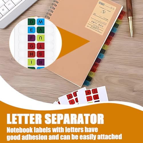 LACHT Pack of 260 Index Tabs,A-Z Alphabetical Tabs, Self-Adhesive Index Tabs, Transparent Index Tabs, Stickers for Folders, Notebooks, Files