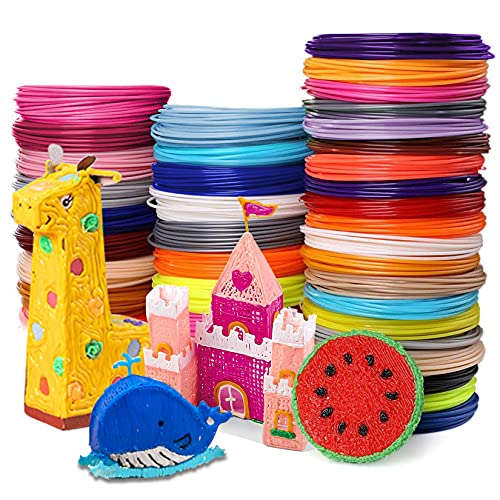 Pomatoy 3D Pen PLA Filament 1120 Feet 35 Colors 1.75mm High-Precision Diameter Pen Filament for 3D Printer, Smooth Printing Refills for Easy 3D Art, Safe for Kids, Each Color 32 Feet