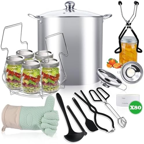 Amazon.com: Canning pot with rack and lid - Water bath canner for ...