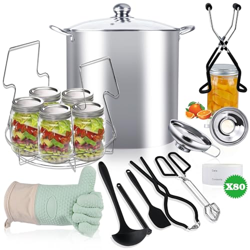 Comparison: Best Pot For Canning 8 Canning Pot-Canning supplies starter kit, Stainless Steel Canning Tool Kit,Water bath canner with rack for canning.